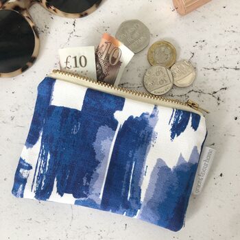 Paloma Purse, Blue Abstract Brush Strokes Pattern, 2 of 2
