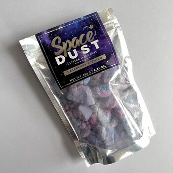 Space Dust Raspberry Scented Glitter Bath Dust, 4 of 5