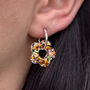 Autumn Mushroom Floral Huggie Earrings, thumbnail 1 of 6