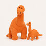 Orange Diplodocus Dinosaur Soft Toy, thumbnail 2 of 2