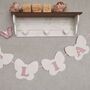 Bunting Blush Pink And White Butterfly Baby Banner, thumbnail 6 of 11