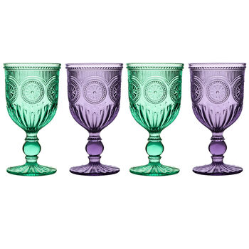 Set Of Four Mandala Coloured Wine Goblets, 2 of 7
