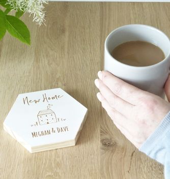 New Home Personalised Hexagonal Coaster, 2 of 2