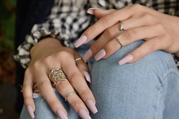 Silver Wishbone Ring With White Topaz, 5 of 12