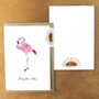 Flamboyance Chilean Flamingo Greetings Card, thumbnail 2 of 7