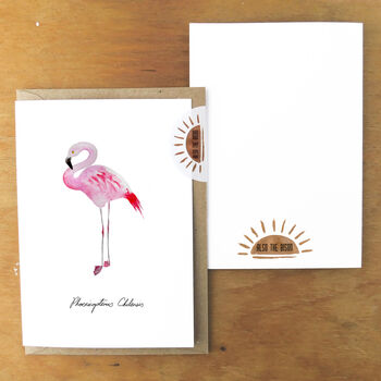 Flamboyance Chilean Flamingo Greetings Card, 2 of 7