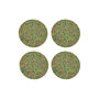 Speckled Round Cork Coasters Set Of Four: Green, thumbnail 2 of 4