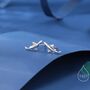 Very Tiny Sawtooth Shark Stud Earrings In Sterling Silver, thumbnail 1 of 11