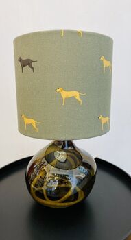 Olive Green 24cm Recycled Handmade Glass Table Lamp, 5 of 6