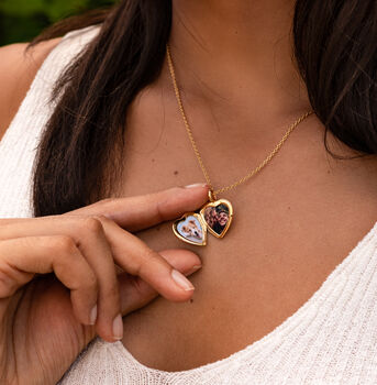 Personalised Gold Plated Heart Locket With Diamond, 6 of 12