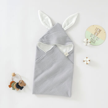 Tiny Alpaca Organic Hooded Cotton Baby Towel 75x75 Cm, 2 of 6