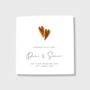 Personalised Wedding Day Card Copper Hearts, thumbnail 2 of 4