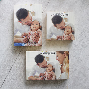 First Father's Day Wooden Photo, 2 of 12