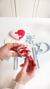 Valentine's Heart Puzzle Biscuit Baking And Decorating Kit, 5 of 8