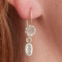 Oxidised Stamped Silver Boho Earrings, thumbnail 5 of 7