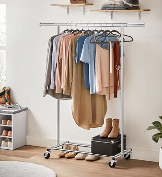 Clothes Rack On Wheels Extendable Hanging Rail, 2 of 12
