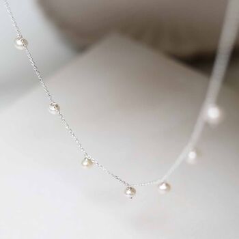 Sterling Silver String Of Pearls Necklace, 5 of 9