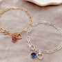 Birthstone Paperclip Chain Bracelet, thumbnail 1 of 8