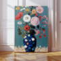 Blue Vase Flower Art Print, thumbnail 1 of 4