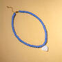Cornflower Blue Bead And White Heart Necklace, thumbnail 5 of 6