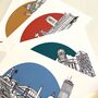 Lyon Skyline Travel Art Print Unframed, thumbnail 5 of 6