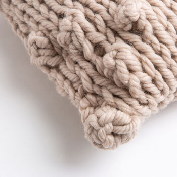 Big Bobble Stitch Cushion Easy Knitting Kit, 4 of 10