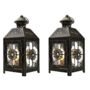 Set Of Two Black With Gold Brush Candle Lantern, thumbnail 6 of 6