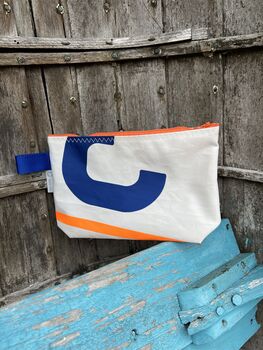 No3 Small Upcycled Versatile Sailcloth Pouch, 3 of 9