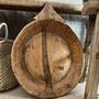 Large Antique Indian Wooden Parat Dough Bowl, thumbnail 1 of 10