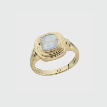 California Cushion Moonstone Gold Plated Ring, 3 of 4