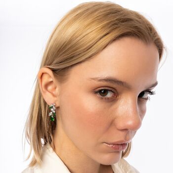 Fancy Green Drop Tree Branch Earring, 3 of 4