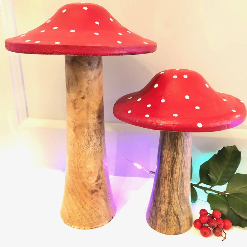 Christmas Wooden Toadstool Pair, 1 of 7