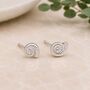 Sterling Silver Ammonite Fossil Stud Earrings, thumbnail 1 of 7
