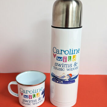 Personalised Swim Wild Flask And Mug Set, 5 of 12