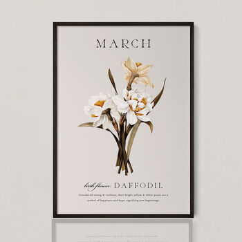Birth Flower Wall Print 'Daffodil' For March, 2 of 9
