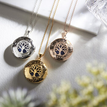 Personalised 18 K Rose Gold Plated Tree Of Life Locket, 11 of 12
