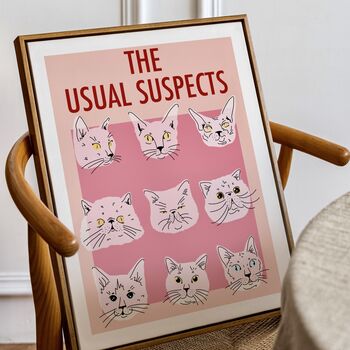 Usual Suspects, Cat Art Print, 7 of 9