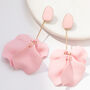 Baby Pink Hand Painted Large Petal Drop Earrings, thumbnail 1 of 3