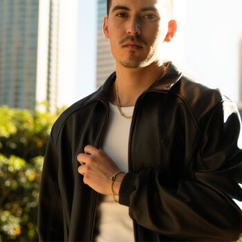 Silver Moss Agate Gemstone Cuban Bracelet For Men, 9 of 12