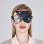 Silk Sleep Giftset Fleur Japonaise Midnight Blue Luxury Pillowcase Eye Mask And Scrunchie, thumbnail 4 of 11