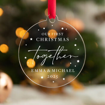 Personalised Our First Christmas Acrylic Ornament, 5 of 8
