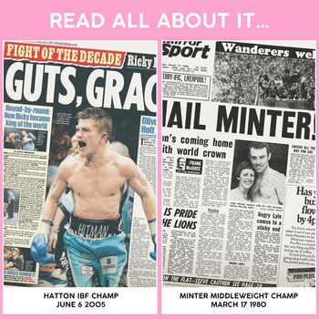 Boxing Personalised UK Sports Gift Newspaper Book, 12 of 12