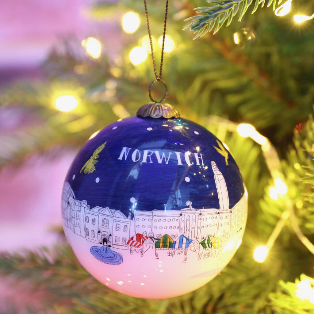 Hand Painted Norwich Bauble By Lisa Angel | notonthehighstreet.com