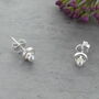 Petite Circle Pearl Stud Earrings, thumbnail 1 of 3