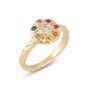 'Iridiana' Rainbow Sapphire Halo Engagement Ring, thumbnail 6 of 7