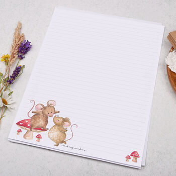 A4 Letter Writing Paper With Mice And Mushroom, 2 of 4