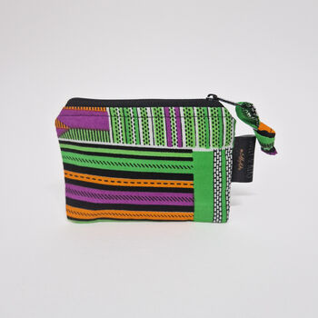 Mini Zip Pouch Coin Purse | Kente Kofi Print, 6 of 7