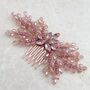 Pink Crystal Bow Hair Comb, thumbnail 3 of 5