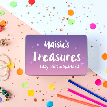 Children's Personalised 'Treasures' Storage Tin, 3 of 6