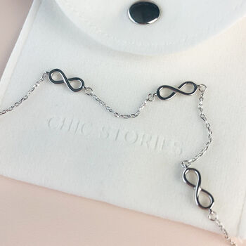 Sterling Silver Infinity Charm Bracelet, 4 of 5